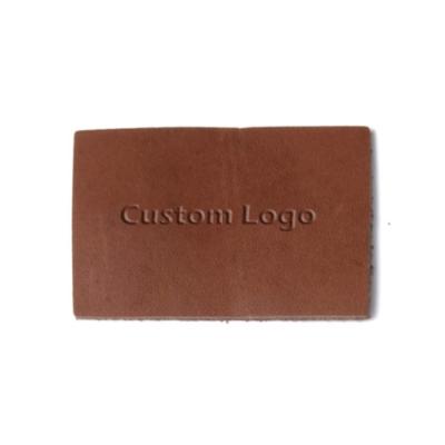 China Custom Embossed Embossed Custom Printing Leather Technic Apparel Neck Logo Tag Label For Clothes Hats Bags for sale