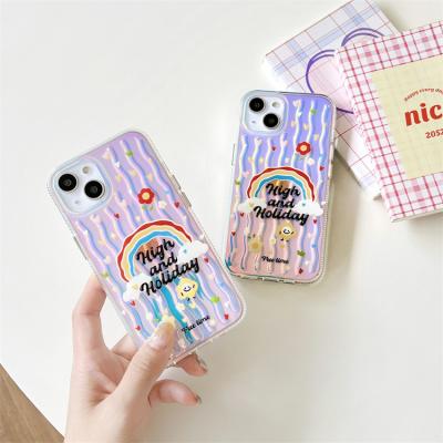 China New Product Beautiful Rainbow Flowers Shockproof Phone Cases Shell For Iphone 13 Cell Phone Case 12 11 Protective Case for sale