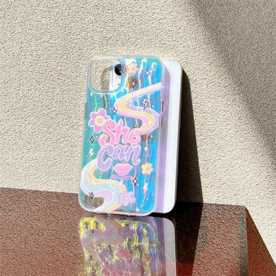 China Luxury Designer Customized Shockproof Phone Case For iPhone 13 xs xr PRO Max 12 11 case rainbow for sale