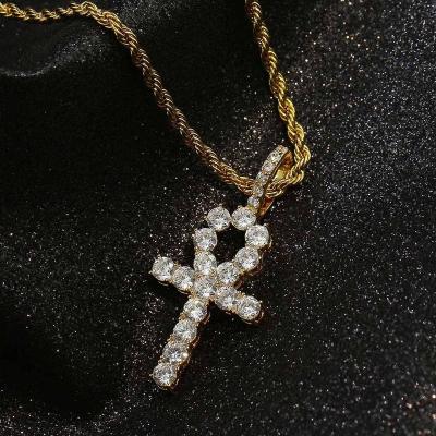 China BOHEMIA Fashion True Gold Plating Zircon Copper Cross Necklace For Women N2011131 Wholesale for sale