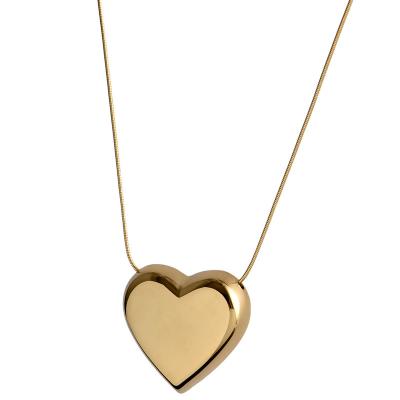 China BOHEMIA Fashion 14k Gold Heart Necklace 316 Stainless Steel Necklace For Women N210670 Wholesale for sale