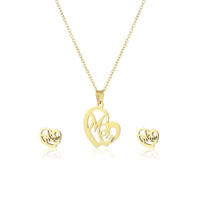 China CLASSIC Fashion 18k Gold Stainless Steel Mothers Day Gold Necklace Sets For Man Women N2103034 for sale