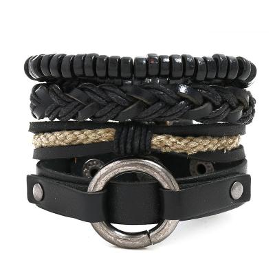 China ALLOY fashion braided leather bracelet set wholesale N99282 for sale