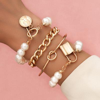 China Vintage Fashion Pearl Bracelet Gold Sets For Women ND2202276 Wholesale for sale