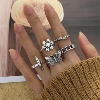 China CLASSIC Fashion Silver Snake Flower Ring Set For Women Wholesale NJ2205071 for sale