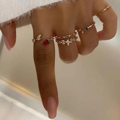 China CLASSIC Fashion Flower Ring For Women Diamond Gold Ring Wholesale N2112346 for sale