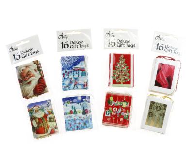 China Europe Wholesale 16 Pcs Christmas Sticker Gift Tags Set Foil And Glitter for sale