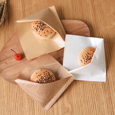 China Recyclable Best Selling Food Paper Bag Bread Sandwich Greaseproof Paper Bag for sale