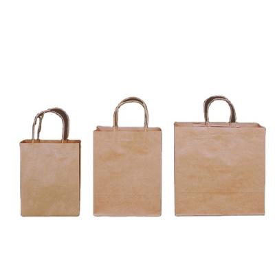 China Recycled Materials Wholesale Cheap Custom Printing Logo Flat Bottom Food Grade Take Away Kraft Paper Bag for sale