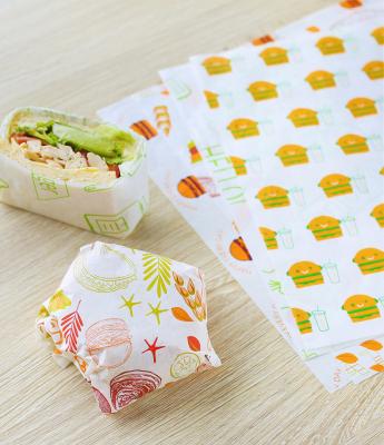 China Food Grade Waterproof Custom Toilet Paper Oilproof Wrapping Sandwich Hamburger Logo Wax Paper for sale