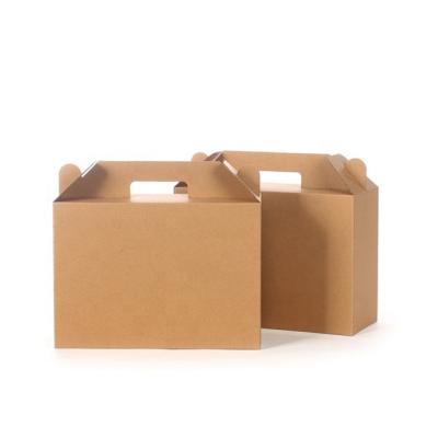 China High Quality Recycled Materials Gift Folding Corrugated Paper Box With Handle for sale