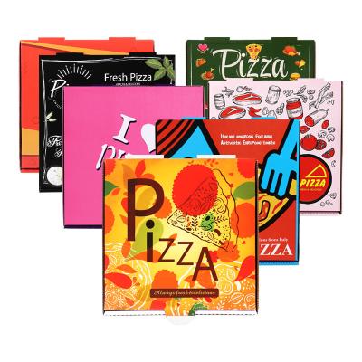 China Recycled Materials Customized Cheap Professionally Made Pizza Box Food Packaging With Pattern Pizza Delivery Box for sale