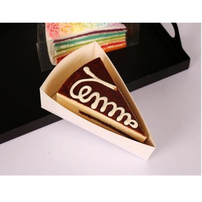 China High Quality Recycled Materials Food Grade Disposable Triangular Cake Sandwich Paper Box With Transparent Cover for sale