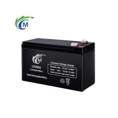 China Long Cycle Life 12V8Ah Chinese Factory Price 2.25kg 151*65*94*100mm 12 Volt Rechargeable Sealed Lead Acid Battery for sale