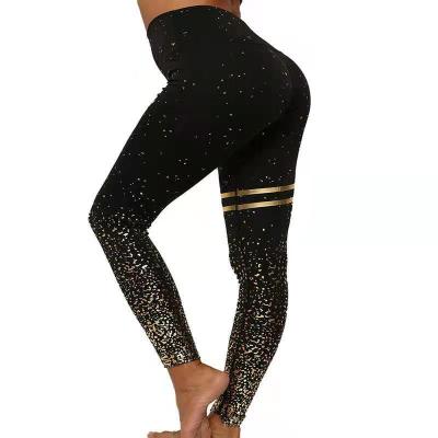 China 2021 High Waist European Thin Hip Print Yoga Fitness Beauty Sports Breathable Thin Pants for sale