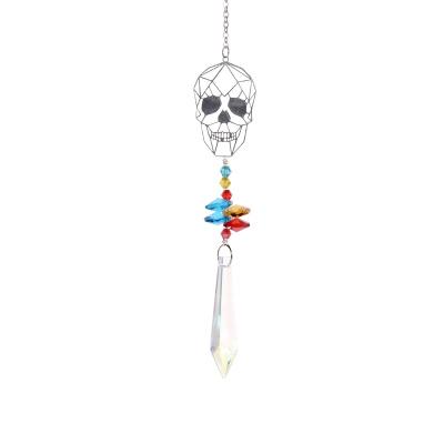 China Dropshipping Europe Window Ornament Hanging Prisms Shine Metal 3D Crystal Pendants for sale