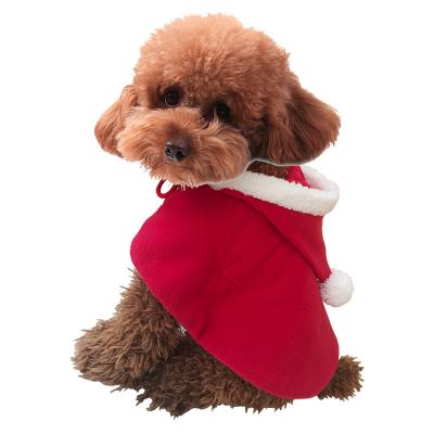 China Funny Dog Stocked Cat Cloak Pet Costume Winter Christmas Clothes Dog Cat Clothes Warm Puppy Santa Hat Cute Red Chef Scarf for sale