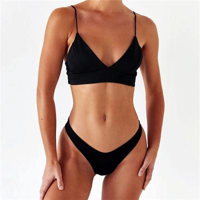 China JSMANA Breathable V-Neckline Brazilian Cut Bralette Top 2 Brazilian Biki Swimwear 2021 Sexy Mini Swimsuit Women Thong Designer Swimwear for sale