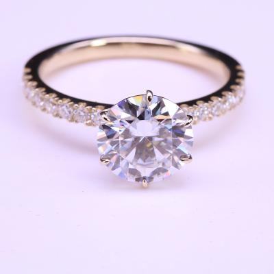 China CLASSIC 14K gra certified moissanite shiny cut fine gold jewelry for sale