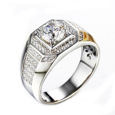 China New Fashion Jewelry 2020 Fashion 925 0.5-3 Carat Moissanite Mens Silver Ring for sale