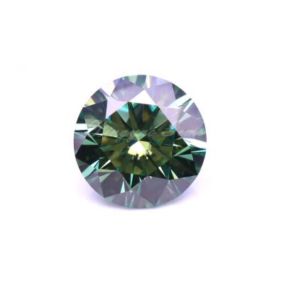 China Color Game Or Fire Lab Created 0.5Ct Round Synthetic Gemstone 5mm Moissanite Dark Green Diamond for sale