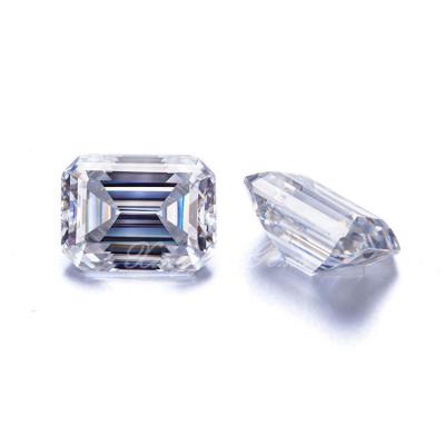 China Wholesale Price 4H Moissanite 1ct-3ct Color Set Or Fire Emerald Cut White Color Loose Synthetic Moissanite Gemstone for sale