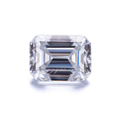 China Fire Losses Moissanite Prices Emerald Cut VVS DEF White Color Moissanite Synthetic Color Game or Gemstone for sale