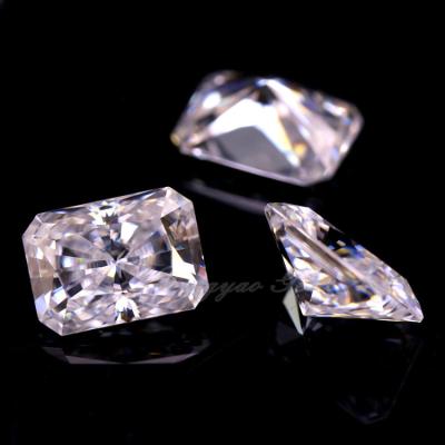 China Game Or Fire Color Loose Gemstone DEF Crushed Ice Cut Radiant Moissanite Lab Grown Diamond for sale