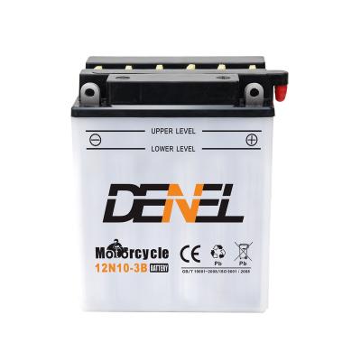 China Motocycle Starter DENEL 12v 12ah Motorcycle Dry Charged Lead Acid Battery for sale