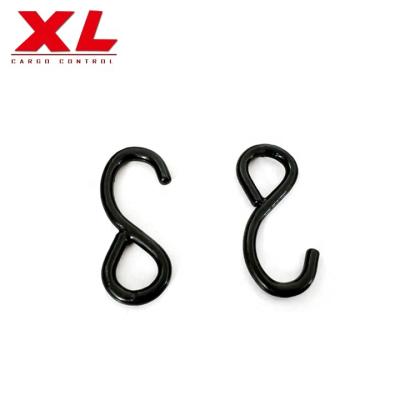 China 2.5cm Webbing 1 Inch Black PVC S Hook Lashing Strap 25mm Hook Link Down Hooks for sale