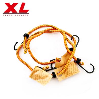 China High quality pp chatter flat rubber wire bungee cord straps with strong steel supper cre hooks for sale