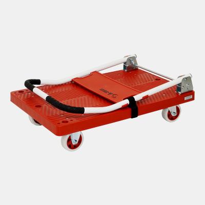 China Easy Folding ATECH Four Wheels Folding Plastic Transport 300kg Handcart Trolley for sale