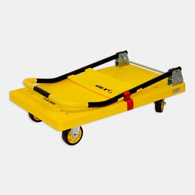 China 300Kg Iron Tube Folding ATECH Virgin Easy Plastic Handcart Platform Collapsible Hand Truck for sale