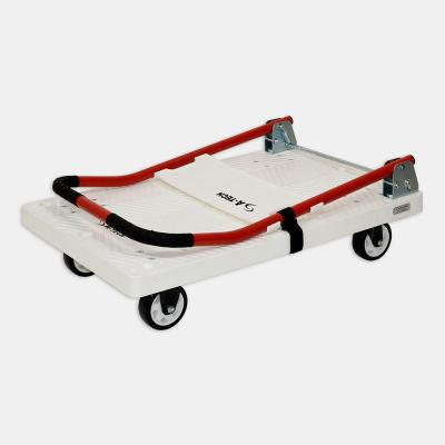 China ATECH Easy Movable Advanced Plastic Trolley Handcart Hand Platform Trucks Hand Trucks Hand Cart Silent Caster With Double Bearing for sale