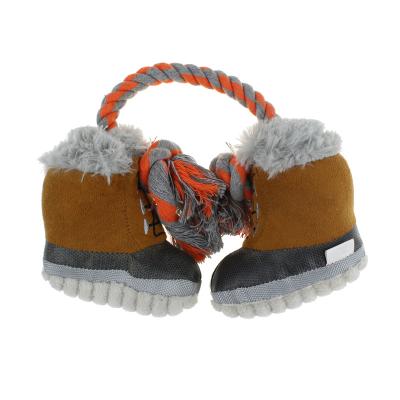 China Eco-friendly Plush Dog Pet Toys Shoe With Rope Shaped Pet Toy Dog Toy for sale