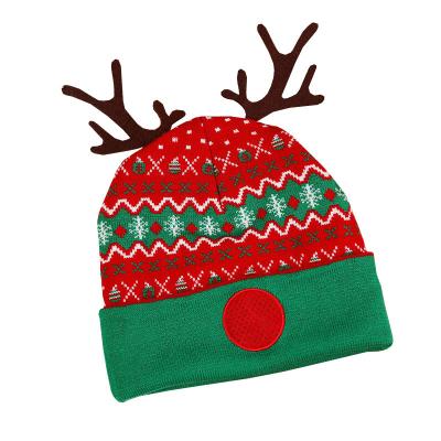 China Popular Christmas Gift Knitted Hat Christmas Festival Gift Decorations Warm Winter Hat for sale