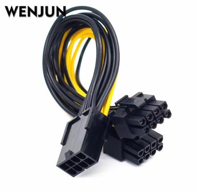 China PVC WENJUN 18AWG PCI Express PCIE 8Pin Female to Dual 8 (6+2) Pin GPU Graphics Card Adapter Power Supply Splitter Cable 100pcs for sale