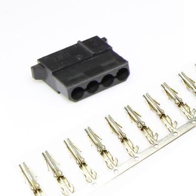 China Molex PC 5.08mm IDE Power black male connector plastic shell 4P 4D 4pin housing and terminal 1set=1shell 4 female terminal for sale