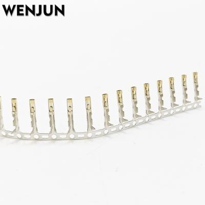 China Gold plated female terminal connnector WENJUN crimp terminal 2.54mm Dupont half pin terminals for male connector 1000pcs/pack for sale