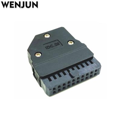 China Black Data WENJUN FC 2.54mm Connector MIL Socket IDC 20P 2*10PIN Plug PLC Data Line for sale