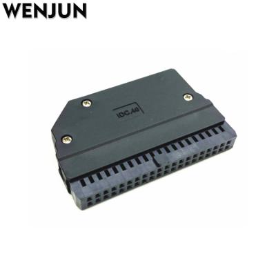 China WENJUN FC 2.54mm Connector MIL Shell Socket IDC 40P 2*20P 40PIN BLACK PLC Data Line Connector for sale