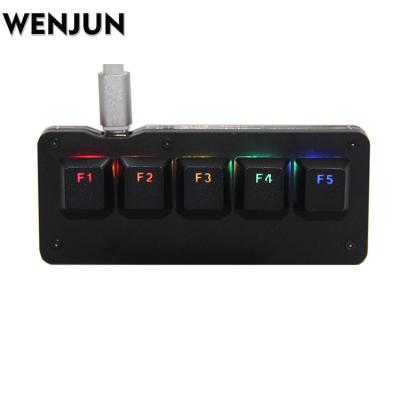 China Custom Wireless Multifunction Programmable Keyboard DIY RGB Backlight Macro Mechanical PC Laptop Computer 5Keys Numeric Keypad 5Keys Mechanical Laptop MAC OSU! Shorten for sale