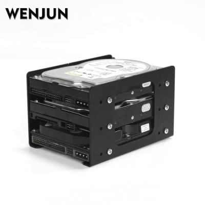 China WENJUN 3bay 3.5inch HDD 3.5 Hard Drive Bracket Hard Disk Expansion Aluminum Bracket Support Hard Disk PC Case Black for sale