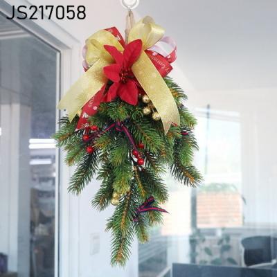 China Plastic Bulk Door Hanging Outdoor Home Christmas Garland Decoration Plastic Christmas Wreath de Navidad de décor for sale