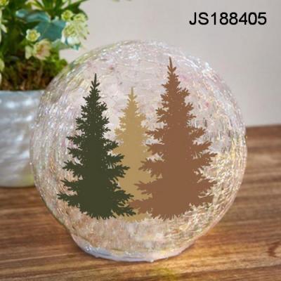 China Novelty Battery Operated Christmas Lights Led Christmas Tree Glass Ball Crackle Glass Ball Christmas Light for sale