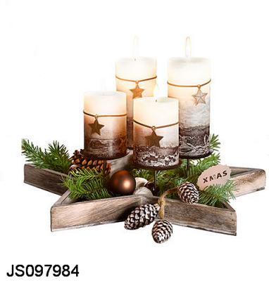 China Relighter Led Candle With Star Plate And Christmas Decoration, For Christmas Decoration for sale