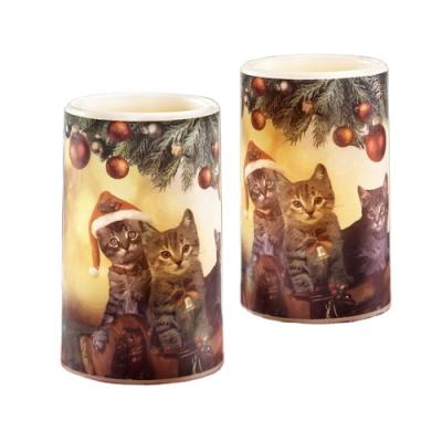 China Festival Parties Real Christmas Customized Christmas Holiday Wax Candle Cat Candle Private Label Scented Candle for sale