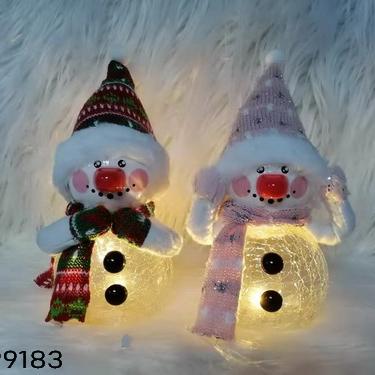 China Festival Parties Christmas Decor Snowman Design LED Glass Ball Gift for sale