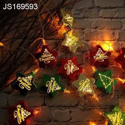 China Christmast Ornament Christmas Colored Star Light Five-pointed String for sale