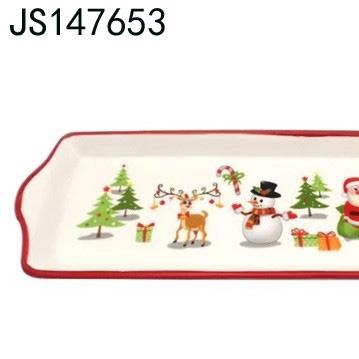 China Snowman Christmas Scene Dish Dinnerware Microscler Ceramic Dish for sale